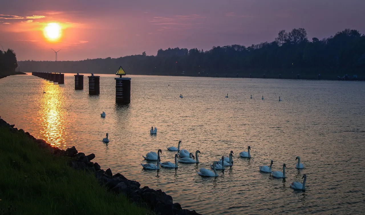 Sunset on the Kiel Canal