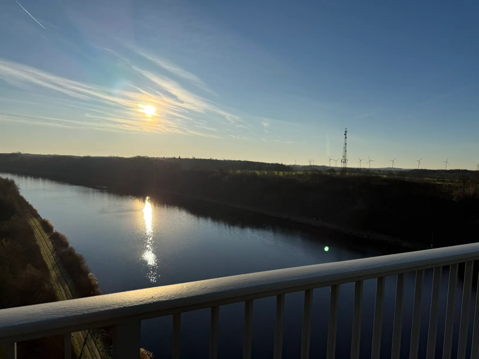 View from the high bridge over the canal